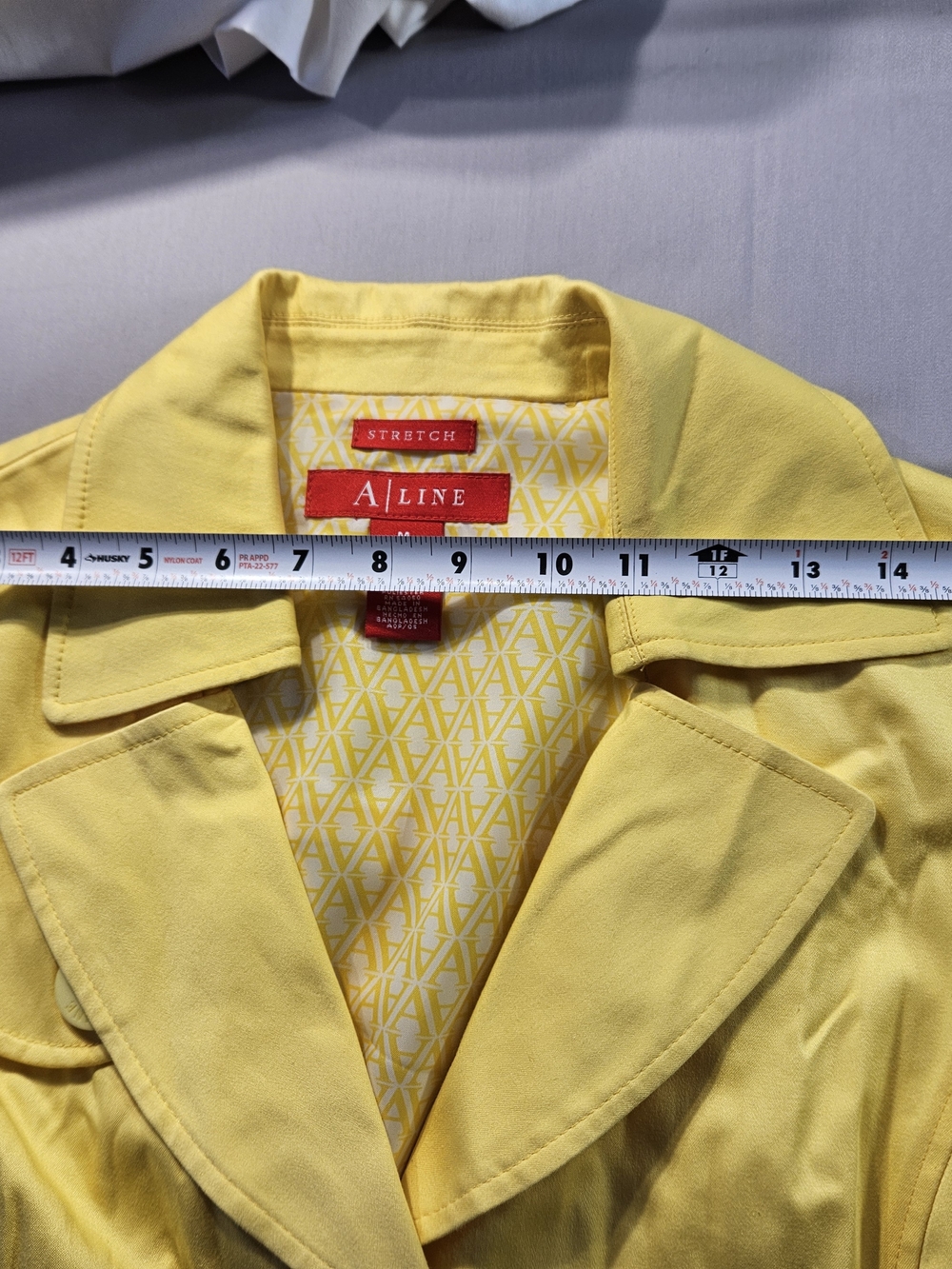 A/LINE Sky Bright Yellow for W Belted Trench Coat Sz M perfect For Any Occasions - Picture 13 of 14